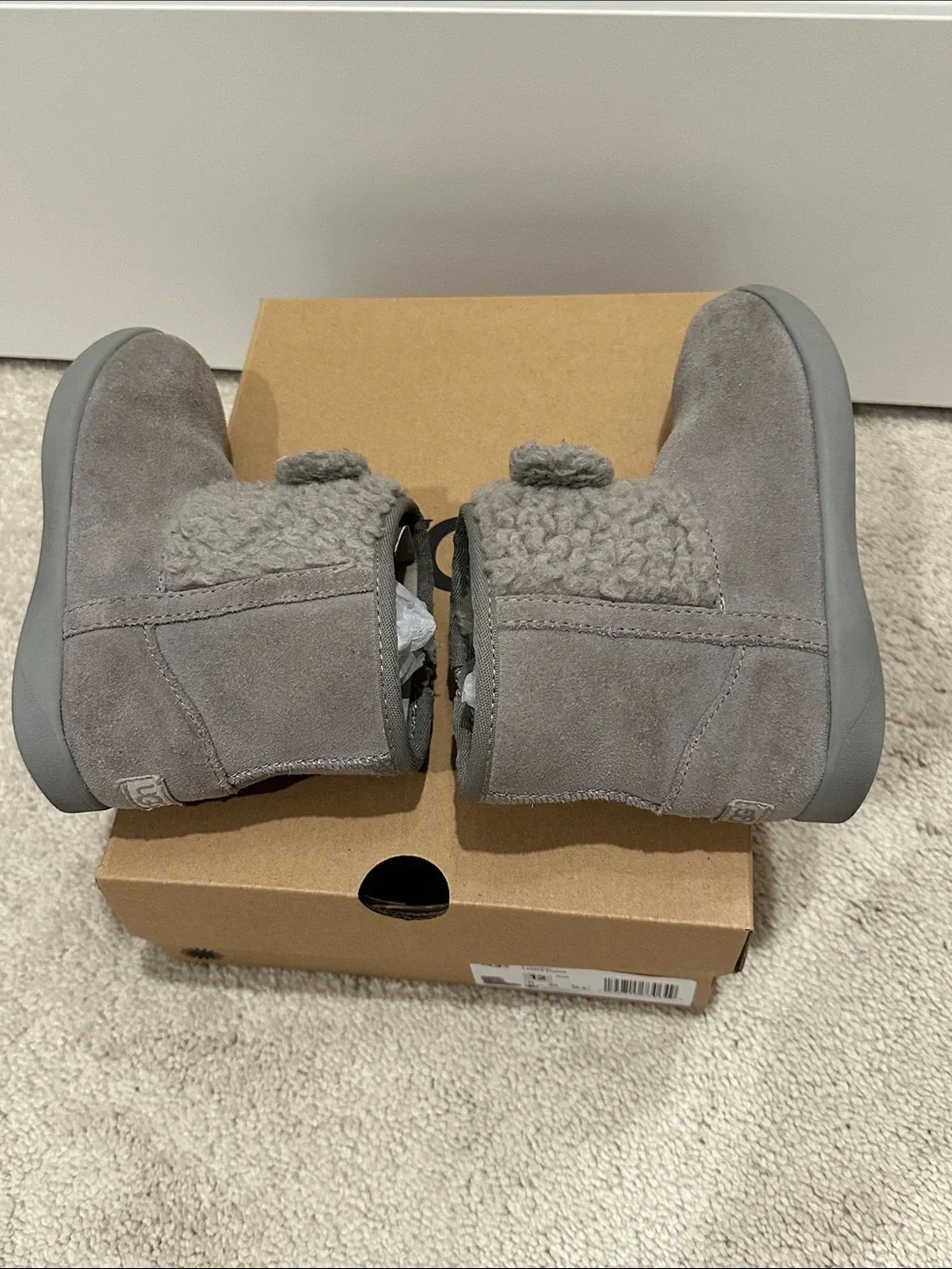 UGG Kids Gray Koala Plush-Lined One-Piece Footies